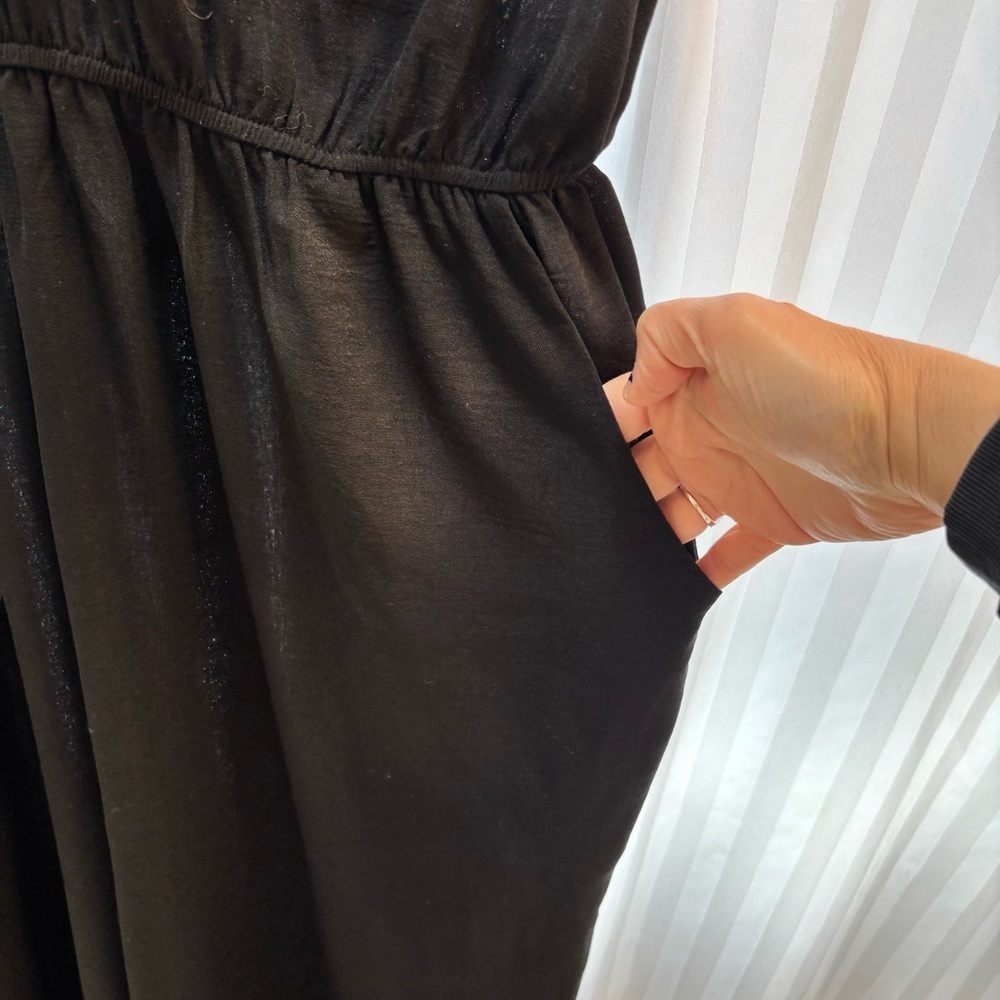 Gilli Black Sleeveless Halter Wide Leg Jumpsuit Plus Size XXL Warm Weather Event - Picture 3 of 10